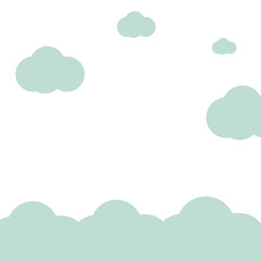 Sky clouds background, vector illustration