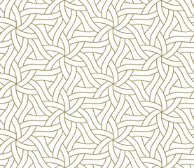 Papier peint Or abstrait géométrique Motif floral sans couture avec texture de ligne de fleur géométrique abstraite, or sur fond blanc. Papier peint simple moderne léger, toile de fond de carreaux lumineux, élément graphique décoratif