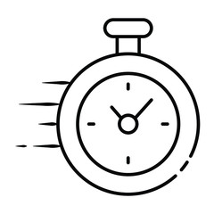 Quick timer line icon. Fast stopwatch icon