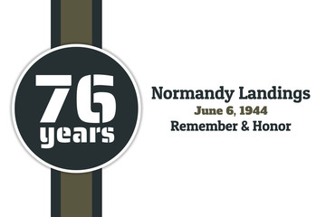 D-Day. Normandy landings concept. Template for background, banner, card, poster with text inscription. Vector EPS10 illustration.