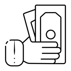 Payment with money, buying or purchase or bribe icon