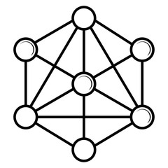 Blockchain Node Line Icon. Vector
