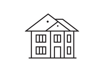 House or home outline icon. Residential building. Vector illustration.