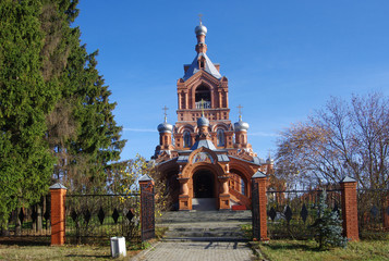 Darna village, Istra region, Russia - October, 2019: Church of The Exaltation of The Holy Cross