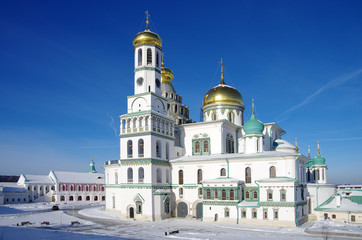 Fototapeta na wymiar ISTRA, RUSSIA - January, 2019: The New Jerusalem Monastery, also known as the Voskresensky Monastery