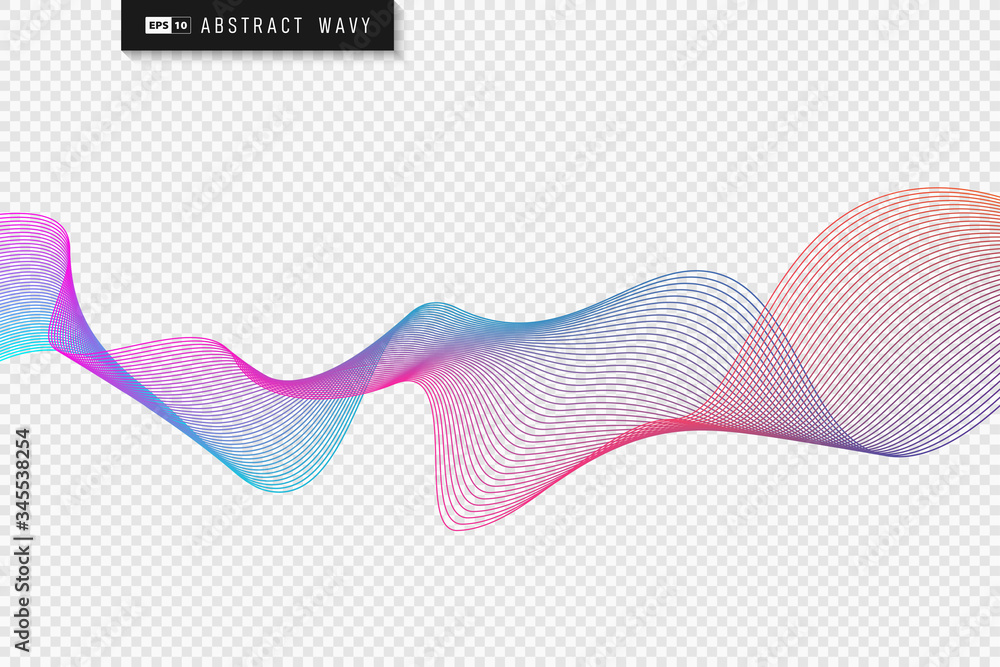 Poster abstract colorful line design of wavy pattern artwork element background. illustration vector eps10