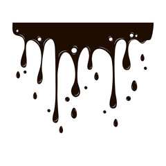 Black spreading paint on a white background. Vector illustration