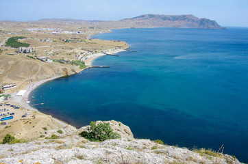 Sea view from the top of Cape Alchak in Crimea