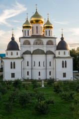 Fototapeta na wymiar Assumption Cathedral on Historical Square in summer, Dmitrov, Moscow Region, Russia, Dmitrov, Moscow Region, Russia