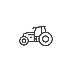 Tractor vehicle line icon. linear style sign for mobile concept and web design. Agriculture, Farming Tractor outline vector icon. Symbol, logo illustration. Vector graphics