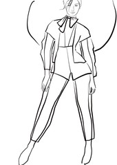 sketch of a girl in a hat