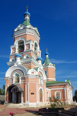 Fototapeta na wymiar Mozhaisk, Russia - September, 2019: Ioakimo - Annovskiy Temple