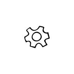 Hand drawn gear icon. Doodle cog symbol. Settings icon. Vector illustration