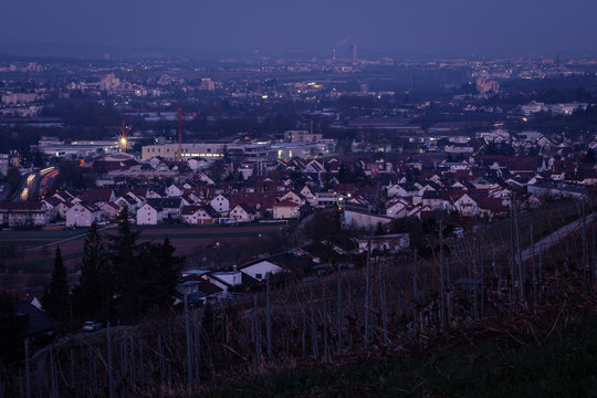 Valley of remstal with the village grunbach and fellbach