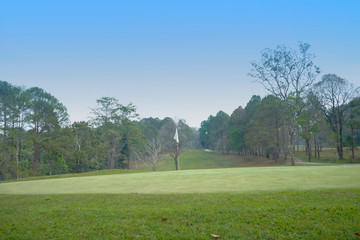 Beautiful golf course in a sunny day.