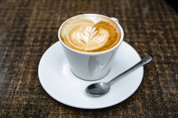 Freshly made cup of espresso coffee