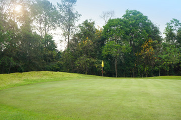 Beautiful golf course in a sunny day.
