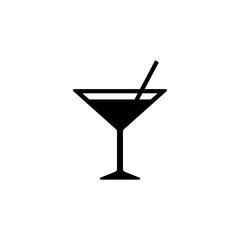 Cocktail icon, logo isolated on white background