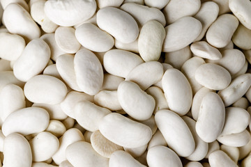 Heap of beans. Raw beans texture background.