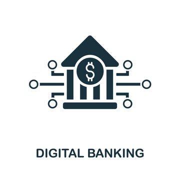 Digital Banking Icon. Simple Illustration From Fintech Industry Collection. Creative Digital Banking Icon For Web Design, Templates, Infographics And More