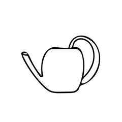 Watering can hand drawn in doodle style. element scandinavian monochrome minimalism simple vector element. tool, gardening, plants. design card, sticker poster, icon