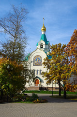 Moscow, Russia - Oktober, 2019: The Church Svyatitelya Iova, Patriarch of Moscow and all Russia in Kuntsevo