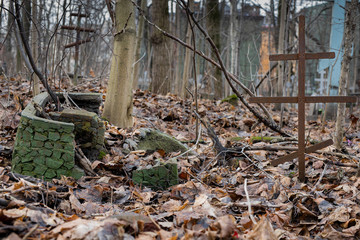 Obraz premium russian Malookhtinsky Old Believers' Cemetery cemetery, saint petersburg