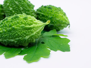 Bitter gourd on white background