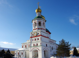 MOSCOW, RUSSIA - January, 2019: Nikolo-Perervinsky monastery in winter sunny day
