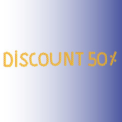 50 percent discount on gradient background.