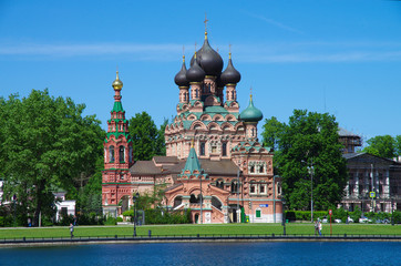 Fototapeta na wymiar MOSCOW, RUSSIA - May, 2019: Holy Trinity Church in Ostankino