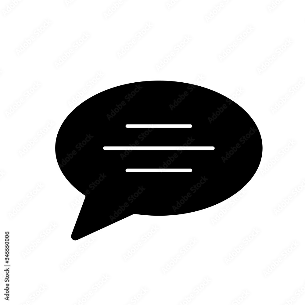 Poster chat bubble black glyph icon. empty speech cloud. blank dialogue balloon with text space. comment bo