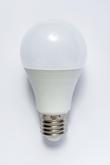 Energy saving light bulbs on a white background.