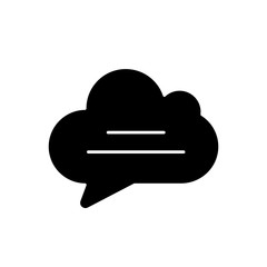 Chat cloud black glyph icon. Empty speech bubble. Blank thought balloon with text space. Comment box with copyspace. Silhouette symbol on white space. Vector isolated illustration