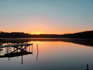 sunset on the lake