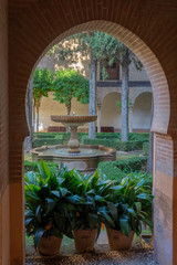Fototapeta na wymiar Garden in the arabic palace complex of Alhambra in Granda Spain