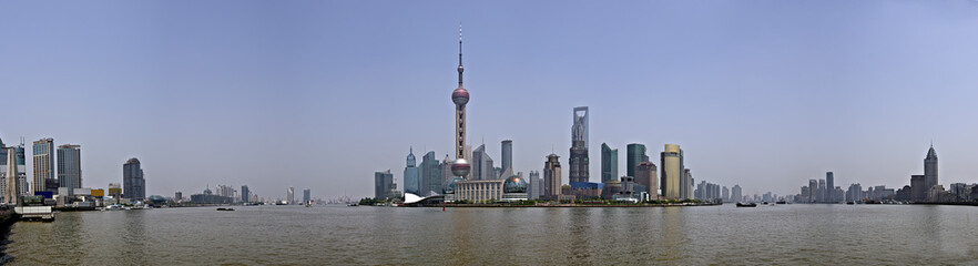 Fototapeta na wymiar Panoramic view of Pudong skyline