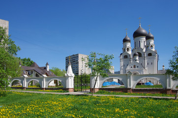 MOSCOW, RUSSIA - May, 2018: Saint Seraphim of Sarov churches in Moscow. North Medvedkovo