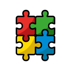 puzzle - jigsaw puzzle icon vector design template