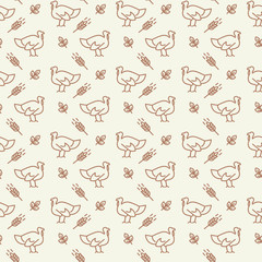 Farming and agriculture icons pattern. Farm animals seamless background. Seamless pattern vector illustration