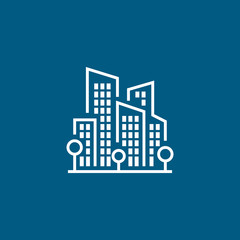 Fototapeta premium Buildings line icon