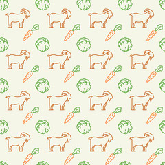 Farming and agriculture icons pattern. Farm animals seamless background. Seamless pattern vector illustration