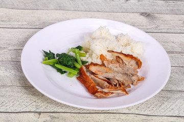 Rice with roasted duck breast
