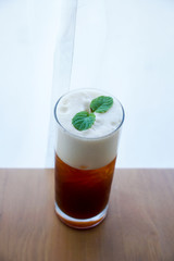 Peach Iced Tea in cafe.