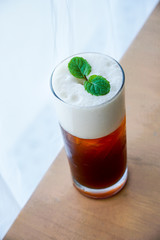 Peach Iced Tea in cafe.