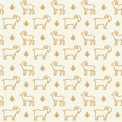 Farm animals icons pattern. Farming, livestock seamless background. Seamless pattern vector illustration
