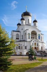 Fototapeta na wymiar MYTISHCHI, RUSSIA - October, 2019: Cathedral of the Nativity of Christ
