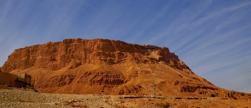 Masada Mountain Fortress in Judean Desert, Israel