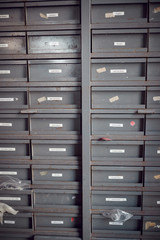 Storage Drawers In Carpentry Workshop For Building Bicycles 