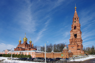 Naklejka premium SERGIYEV POSAD, RUSSIA - March, 2020: The Chernigovsky skete in Sergiev Posad